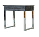 Baines Square 1-drawer End Table Dark Charcoal and Chrome - De Avenue Furniture