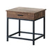 Byers Square 1-drawer End Table Brown Oak and Sandy Black - De Avenue Furniture