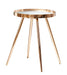 Kaelyn Round Mirror Top End Table Gold - De Avenue Furniture
