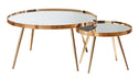 Kaelyn 2-piece Mirror Top Nesting Coffee Table Mirror and Gold - De Avenue Furniture