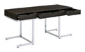 Noorvik 3-drawer Writing Desk Dark Oak and Chrome - De Avenue Furniture
