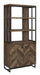 Millbrook 2-door Bookcase Rustic Oak Herringbone and Gunmetal - De Avenue Furniture