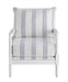 Blanchett Upholstered Accent Chair with Spindle Accent White and Navy - De Avenue Furniture