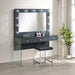 Afshan Upholstered Square Padded Cushion Vanity Stool - De Avenue Furniture