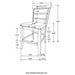 Prentiss Upholstered Counter Height Chair (Set of 2) Black and Cappuccino - De Avenue Furniture