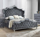 Antonella Upholstered Tufted Eastern King Bed Grey - De Avenue Furniture